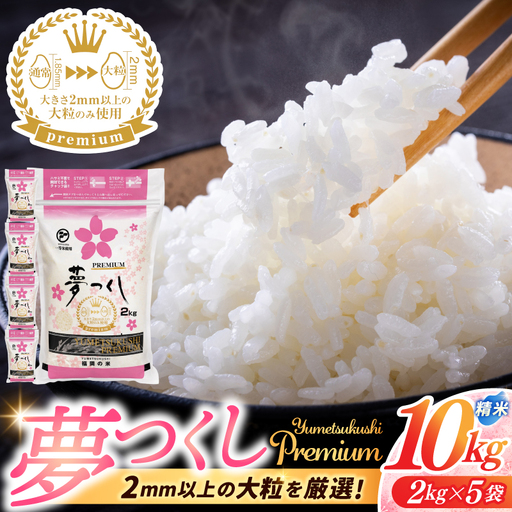 【ふるさと納税】福岡県産 夢つくし プレミアム 精米 2kg×5P（計10kg） 配送日時指定不可 2週間～2ヶ月に発送 [a0834] ※配送不可：離島【返礼品】添田町 ふるさと納税