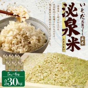 【令和7年産】いとだ泌泉米 玄米 30kg (5kg×6袋)