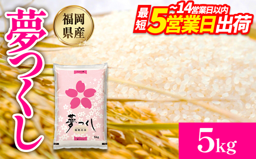 【数量限定】夢つくし(精米) 福岡県産ブランド米 5kg (品番:3X10)