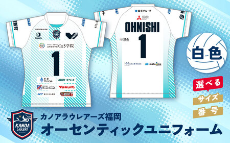 W36-09 カノアラウレアーズ福岡 オーセンティックユニフォーム（ホワイト)	