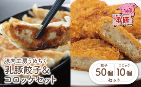  乳豚 餃子50個&コロッケ10個セット [UMET] [fukuchi00]