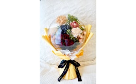 シック系:Flower balloon ( フラワー バルーン ) アーティフィシャルフラワー 花束型 ラッピング 韓国 お花 贈り物