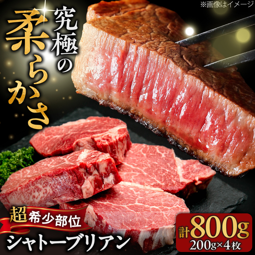 【希少部位！】博多和牛 シャトーブリアン 200g×4枚（計800g）吉富町/肉のくまもと屋[BGBY044]