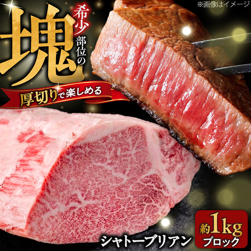 【希少部位！】博多和牛 シャトーブリアン ブロック 1kg 吉富町/肉のくまもと屋[BGBY048]