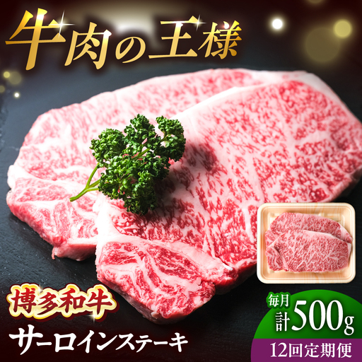 [全12回定期便]博多和牛 牛肉 サーロイン ステーキ 500g(250g×2)[BGBY076] サーロイン ステーキ 国産