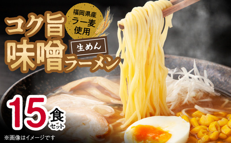 福岡県産ラー麦使用 コク旨 味噌ラーメン(生めん)15食セット
