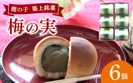 【老舗の菓子屋】築上銘菓「 梅の実 」6 個《築上町》【有限会社 御菓子司 鹿の子】[ABAC015]