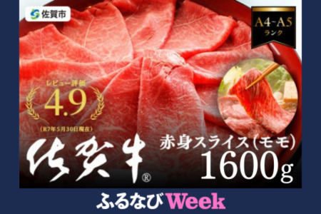 [ふるなびWEEK対象]A5等級 佐賀牛すき焼き肉 佐賀牛しゃぶしゃぶ肉 1600g 佐賀牛 黒毛和牛 ブランド牛 すき焼き用 佐賀県産 赤身 牛肉 もも肉 丸福精肉店 人気 柔らかな肉質 鍋:B335-009 FN-Limited
