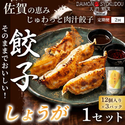 [定期便2ヶ月][1個28gで満足度大!]大門餃子 しょうが(12個入×3P) 1セット:B220-048