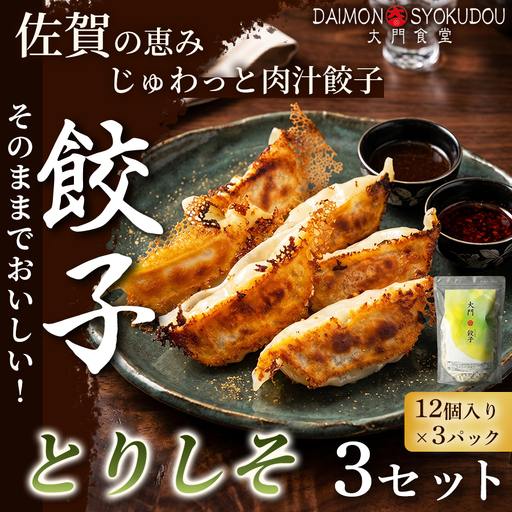 [1個28gで満足度大!]大門餃子 とりしそ(12個入×3P) 3セット 冷凍餃子 餃子:B340-007