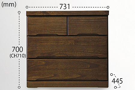 75-3LC収納家具（BR）【諸富家具】：B850-010