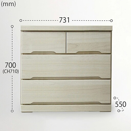 75-3LCD奥深 押入れ収納（白）【諸富家具】：C113-013