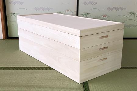 桐たんす 着物収納の定番 桐箱3段 KR-9M：B580-005