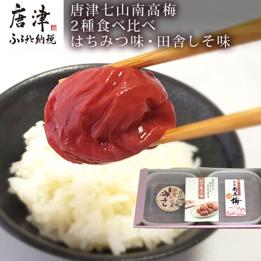 唐津七山 南高梅2種食べ比べ 500g×2(合計1kg)「irodoriからつ四季の返礼品・はちみつ味・田舎しそ味」山間から湧き出る澄んだ水をふんだんに含んだ土壌で栽培