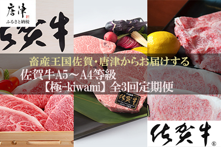 「定期便全3回」 佐賀牛 極-kiwami- 寄附翌月から発送 ステーキ各種(2.35kg) ももスライス(400g) A5〜A4等級 ギフト 贈り物