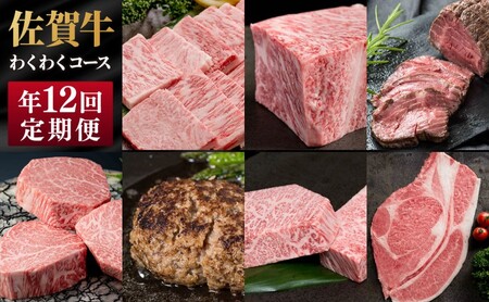 定期便 年12回 佐賀牛 わくわくコース 牛肉 肉 お肉 12回 ※配送不可:北海道、沖縄県、離島