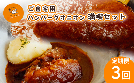 定期便 3ヶ月 ハンバーグ ビーフシチュー セット ご自宅用 ハンバーグオニオン 満喫定期便 3回