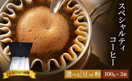 珈琲 クドー珈琲豆店 スペシャルティコーヒー 当店人気TOP3珈琲(豆 or 粉)[100g×3セット] 粉