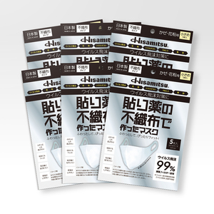 貼り薬の不織布で作ったマスク(耳掛けタイプ)小さめサイズ 6個セット / マスク