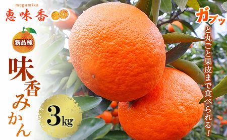 佐賀みかん みかん 味香みかん 3kg 新品種 果皮も美味しく食べられる!フルーツ ※配送不可:離島