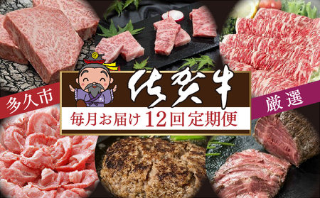 [定期便12回]厳選 佐賀牛 食べ比べ 毎月お届け 月替り 佐賀牛定期便 全12回 _i-6