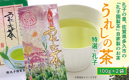 うれしの茶 特撰 孔子 緑茶 茶葉 100g × 2袋 嬉野茶 | 特撰・孔子 うれしの茶セット _a-91