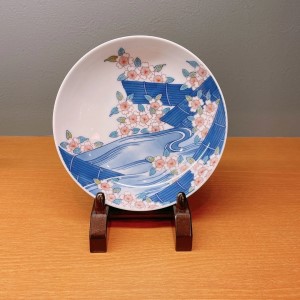 [伊万里焼]鍋島花筏文五寸高台皿