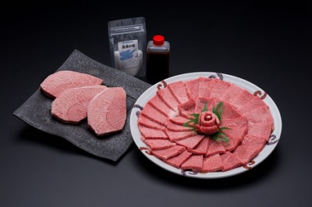 希少部位ミスジステーキ300g&カタ焼肉500gセット(特製タレ&塩付き)