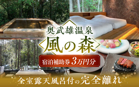 奥武雄温泉 風の森　宿泊補助券 3万円分 /奥武雄温泉 風の森[UEC001] 宿泊券 宿泊補助券