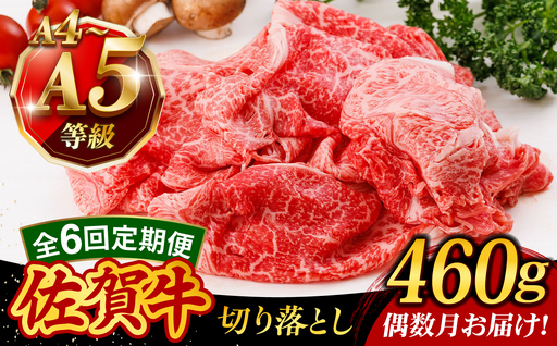 [6回定期便・偶数月発送]A4 A5等級 佐賀牛 切り落とし 460g /焼肉どすこい