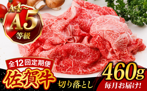 [12回定期便]A4 A5等級 佐賀牛 切り落とし 460g /焼肉どすこい