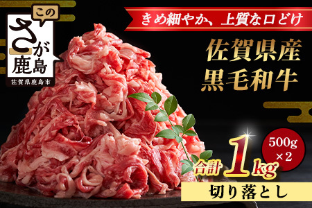 [配送月指定対応可]佐賀県産 黒毛和牛 切り落とし 500g×2 合計1kg C-161 牛肉 お肉 すき焼き すきやき しゃぶしゃぶ 年内発送 年末配送 切り落し 切落し 切りおとし