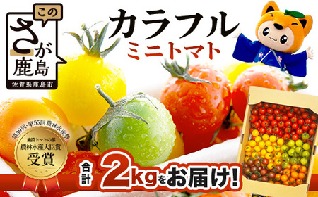 岩永さんちの カラフル ミニトマト 5色 約2kg(1kg箱×2) 