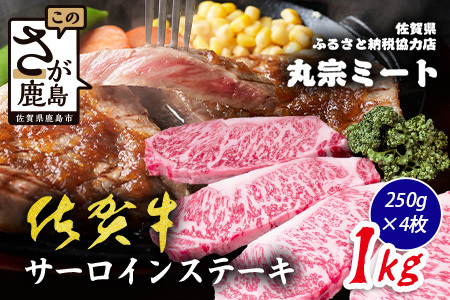 佐賀牛 サーロインステーキ 250g×4枚 計1000g ブランド牛 ステーキ 精肉 E-185