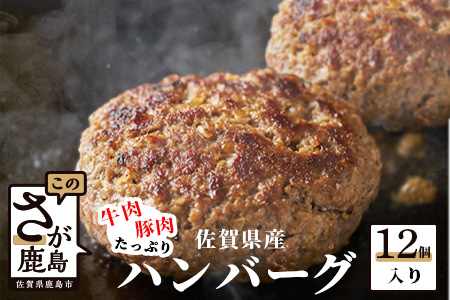   佐賀県産牛肉・豚肉たっぷりハンバーグ　１２個入り B-238