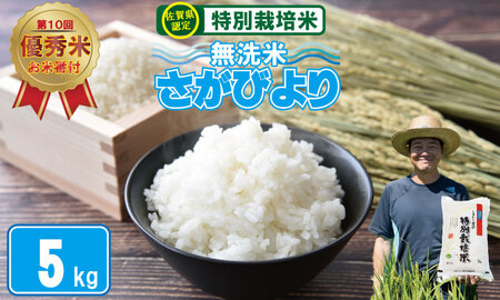 2023お米番付「優秀賞」!佐賀県認定 特別栽培米 「農薬:栽培期間中不使用」 無洗米 さがびより ( 5kg )しもむら農園