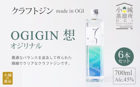 天山名水でつくる小城のクラフトジン OGIGIN想オリジナル700ml X 6本セット D560-001