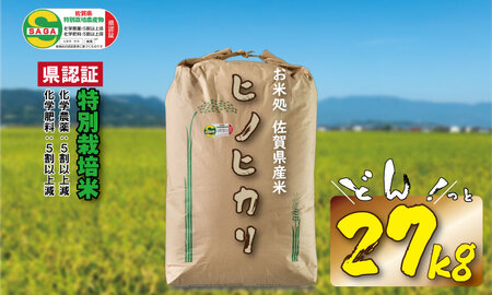 特別栽培米　ヒノヒカリ　27kg（白米）田中農場  D400-003