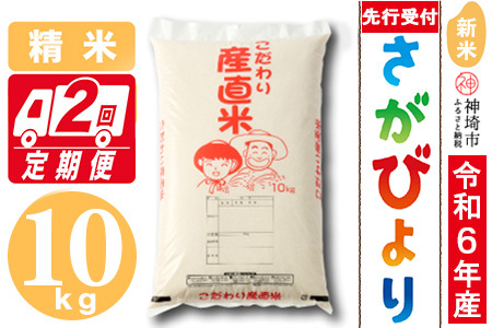 [令和6年産 新米先行受付]さがびより 精米 10kg[2ヶ月定期便][米 10kg お米 コメ おいしい ランキング 人気 国産 ブランド 地元農家](H061242)