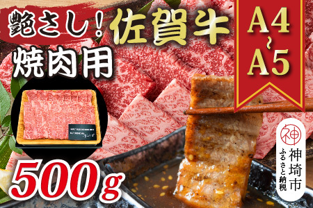 艶さし![A4〜A5]佐賀牛焼肉用 500g[肉 牛肉 ブランド牛 黒毛和牛 ふるさと納税](H112111)
