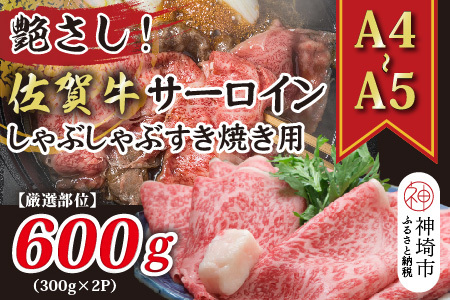 佐賀牛サーロインしゃぶしゃぶすき焼き用 600g(300g×2P)(H112115)