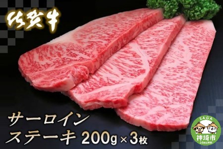 佐賀牛サーロインステーキ200g×3枚 【牛肉 牛 サーロイン ロース ステーキ 霜降り 高級 佐賀県産 キャンプ アウトドア 贈り物 ギフト】(H065105)