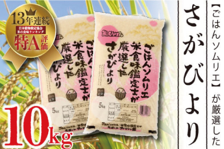 ごはんソムリエが厳選 さがびより10kg(令和4年産)【米 お米 精米 白米 10kg 5kg ×2袋 さがびより ブランド米】 (H063103)