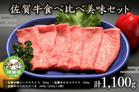 佐賀牛食べ比べ美味セット [焼肉 スライス ステーキ モモ ロース BBQ キャンプ](H066108)