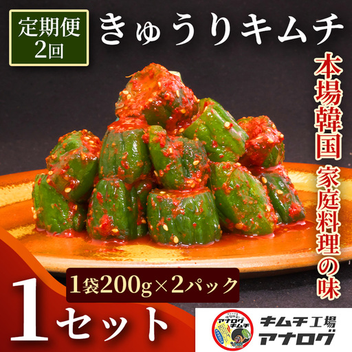 【2カ月定期便】熟成秘伝のオイ(きゅうり)キムチ(200g×2パック)(H104204)