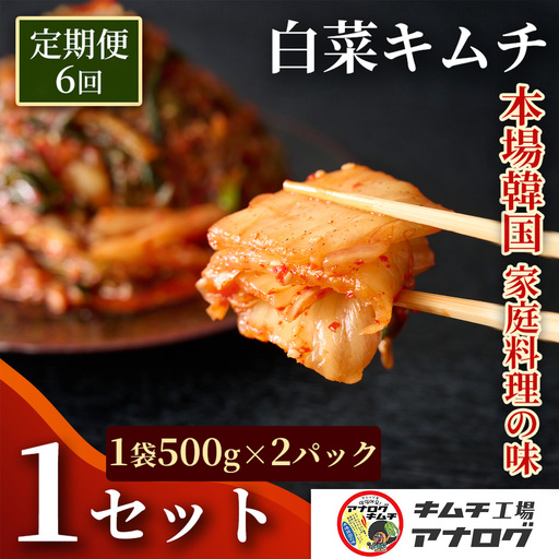【6カ月定期便】熟成秘伝のてづくり白菜キムチ(500g×2パック)(H104263)