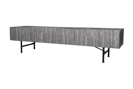 セロ 180TVボード ダークグレイ【テレビボード インテリア 紙漉き風模様 完成品 家具 AV機器収納】(H062281)