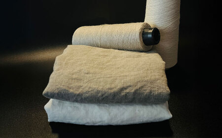 柔らか加工のリネン100%のフェイスタオル2枚(2色)セット 吉野ヶ里町/どんどん良くなる