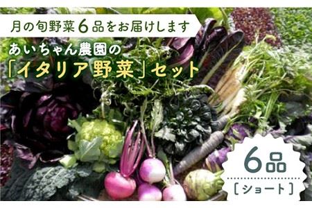 [6品]農薬に頼らない!カラダにやさしい「イタリア野菜」セット(ショート)[吉野ヶ里あいちゃん農園]野菜 やさい サラダ キャベツ ブロッコリー かぶ きゅうり ナス 詰め合わせ 九州 佐賀県産 旬の野菜 有機農法 有機肥料 ギフト 栄養満点 新鮮 旬 ヘルシー 減農薬 セット