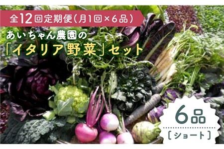 [6品 / 12回定期便]農薬に頼らない!カラダにやさしい「イタリア野菜」セット(ショート)[吉野ヶ里あいちゃん農園]野菜 やさい サラダ キャベツ ブロッコリー かぶ きゅうり ナス 詰め合わせ 九州 佐賀県産 旬の野菜 有機農法 有機肥料 ギフト